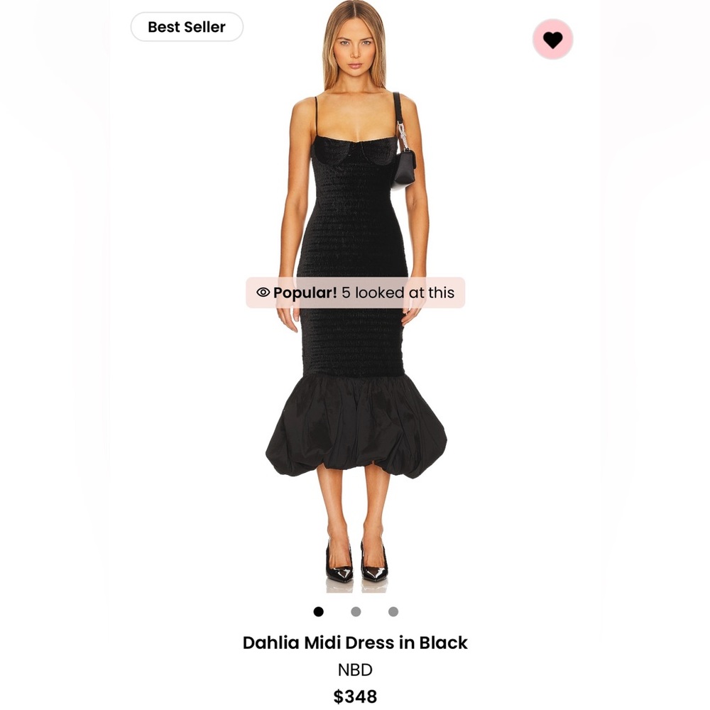 NBD Dahlia Midi Dress in Black (size small)